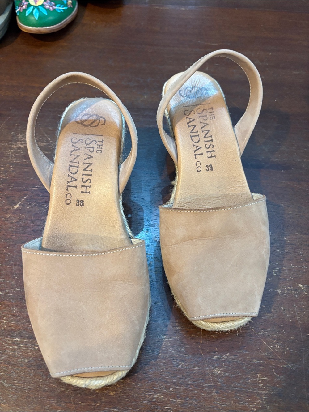 TAN NUBUCK ESPADRILLE WEDGES